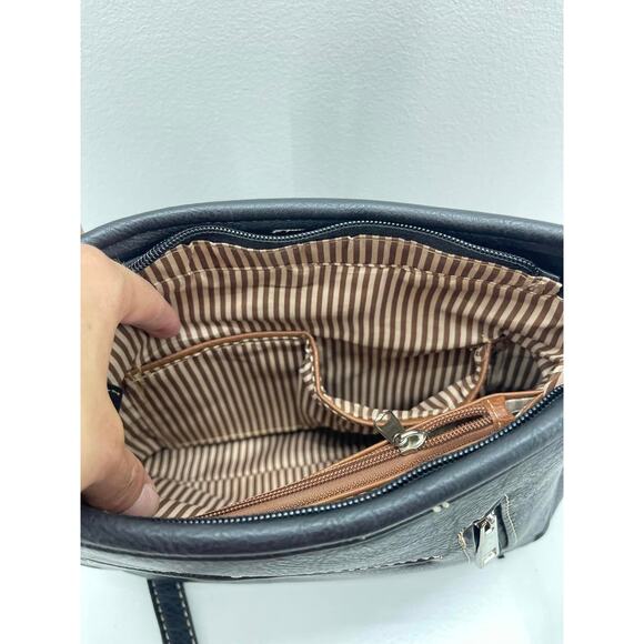 Montana West Conceal Carry Crossbody Black Orange Fringe Western Embroidery‎ - Picture 6 of 7